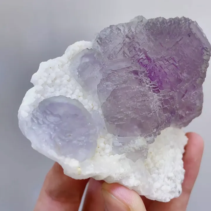 Natural Purple Fluorite & Quartz, Mineral Specimen: Fujian,China (85*70*45mm) - image 3