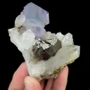 Natural Purple Fluorite with Arsenopyrite and Clear Quartz, Mineral Specimen:Yaogangxian,Hunan (45*70*35MM) - image 2