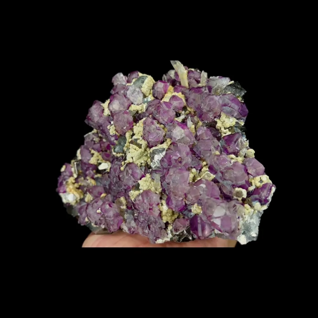 Natural Purple Fluorite with Arsenopyrite and Mica, Mineral Specimen: Yindu,Inner Mongolia (160*110*75MM) - image 4