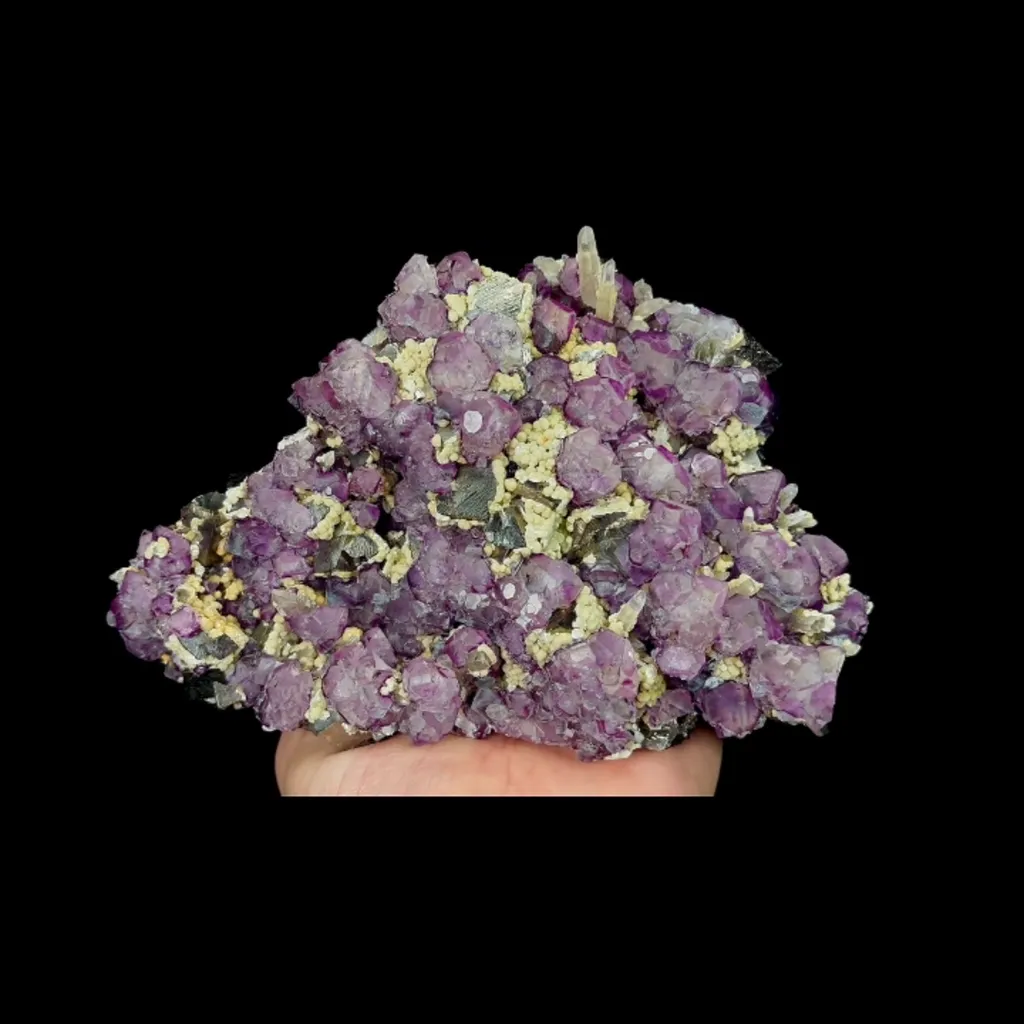 Natural Purple Fluorite with Arsenopyrite and Mica, Mineral Specimen: Yindu,Inner Mongolia (160*110*75MM) - image 5