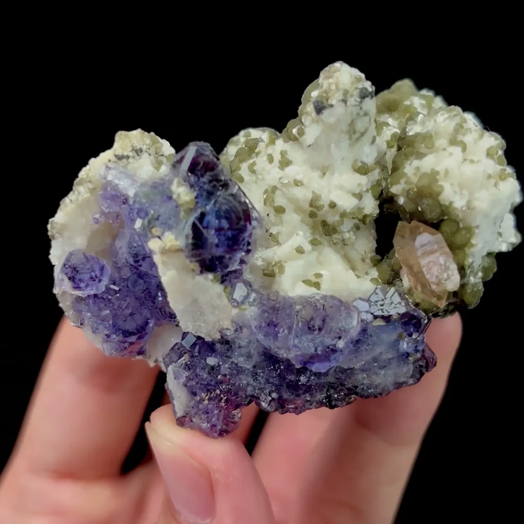 Natural Purple Fluorite with Dolomite and Mica Mineral Specimen,High Quality Specimen,YUNXIAO,FUJIAN,CHINA(73*44*33mm) - image 2
