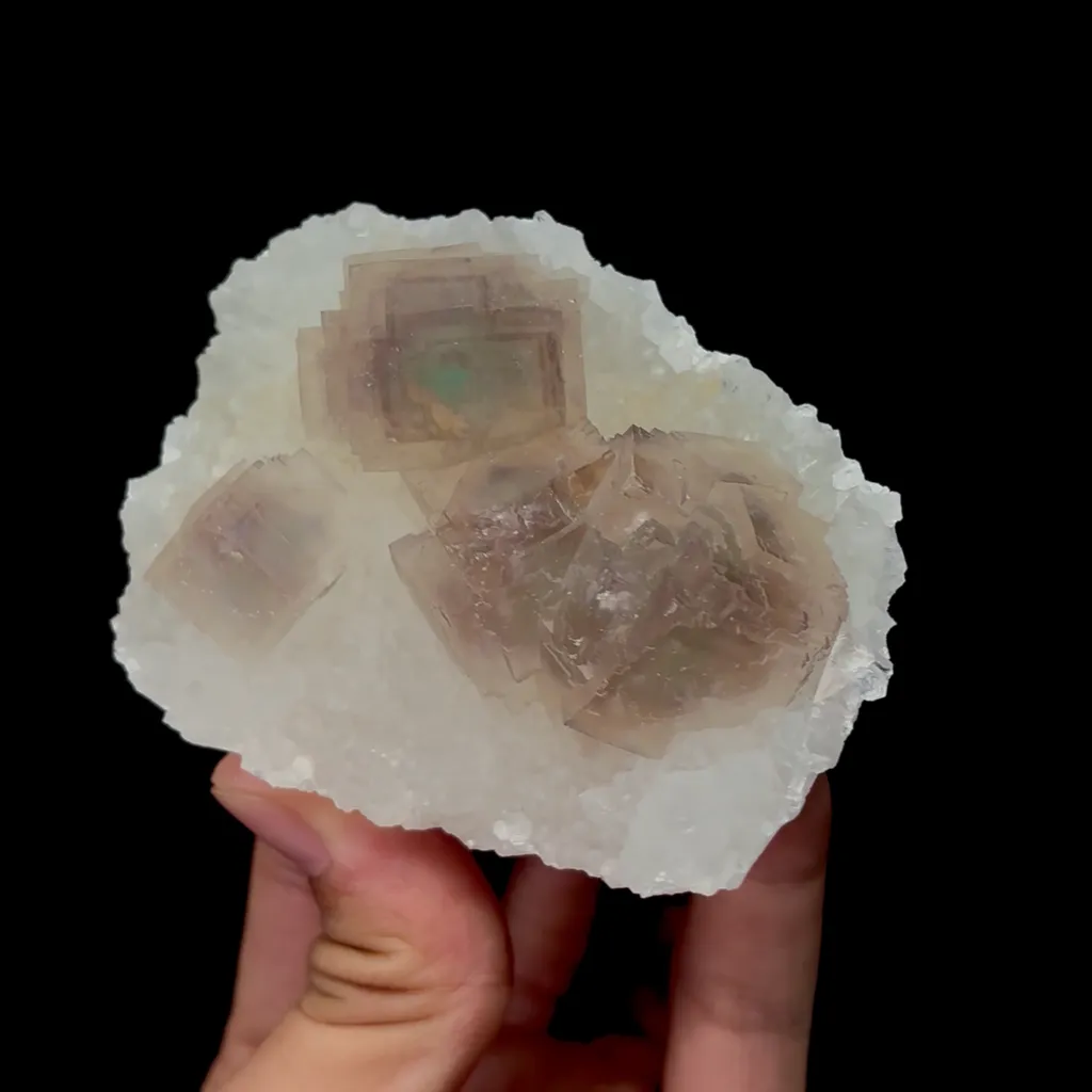 Natural Purple Fluorite with Green Core Mineral Specimen,High Quality Specimen,ZHEJIANG,CHINA(84*65*35mm) - image 4