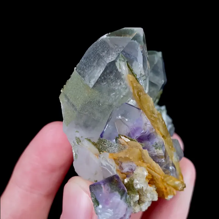 Natural Purple Fluorite with Quartz and Calcite, Mineral Specimen:Yaogangxian,Hunan (55*50*30MM) - image 4