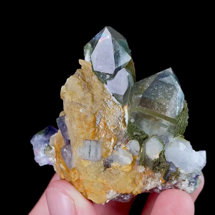 Natural Purple Fluorite with Quartz and Calcite, Mineral Specimen:Yaogangxian,Hunan (55*50*30MM) - image 5