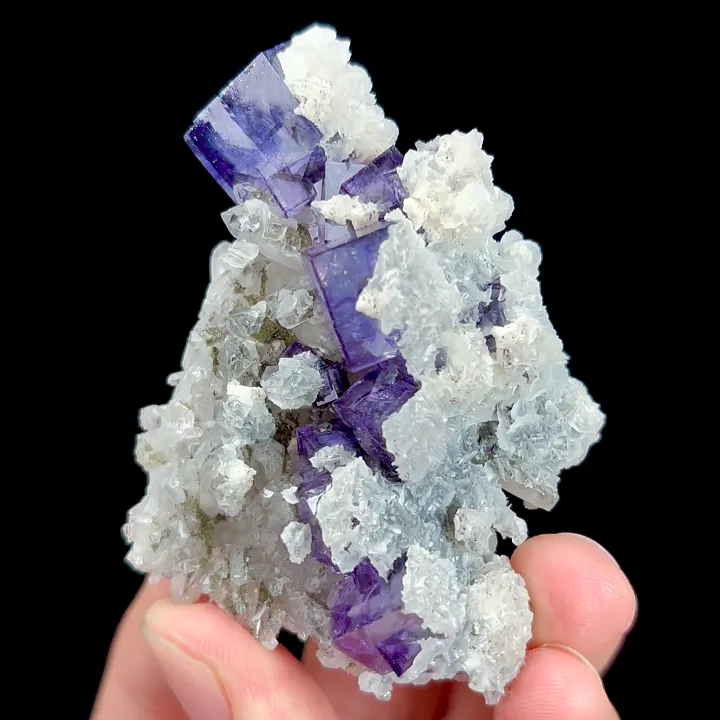 Natural Purple Fluorite with Quartz and Calcite, Mineral Specimen:Yaogangxian,Hunan (70*50*25MM) - image 3