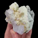 Natural Purple Fluorite with Scheelite and Clear Quartz, Mineral Specimen:Yaogangxian,Hunan (65*65*60MM) - image 1