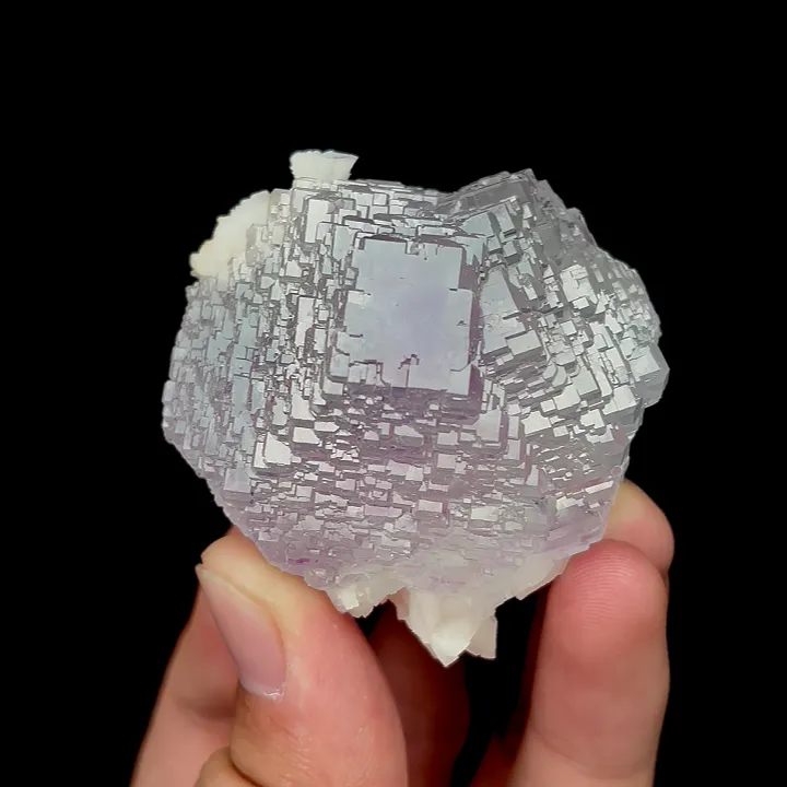Natural Purple Fluorite,Ladder Pattern Mineral Specimen: HUNAN (53*53*35mm) - image 2