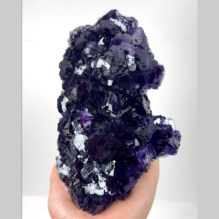 Natural Purple Fluorite,Ladder Pattern Mineral Specimen:HENAN China (190*70*115mm) image