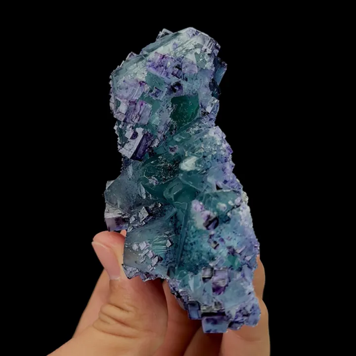 Natural Purple Fluorite,Ladder Pattern Octahedron Mineral Specimen:HUNAN,China (95*40*50mm) - image 2