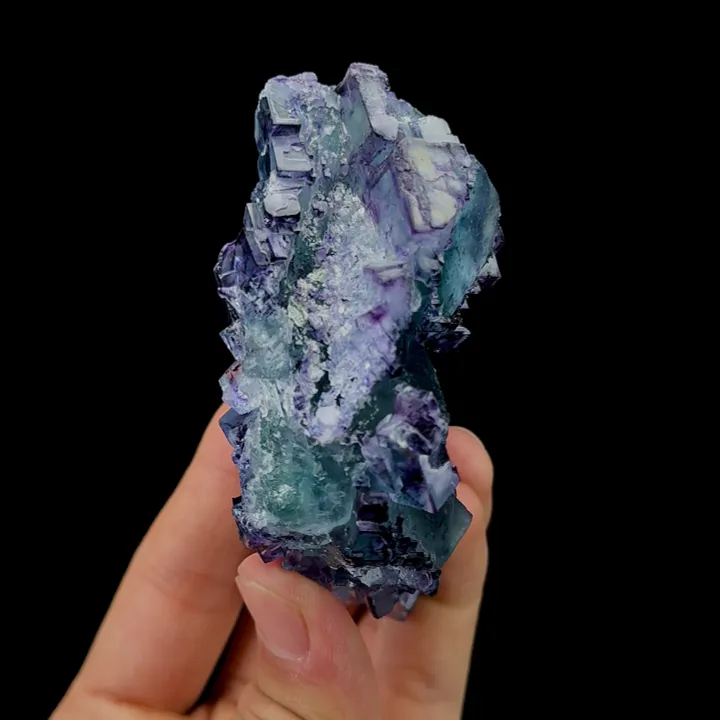 Natural Purple Fluorite,Ladder Pattern Octahedron Mineral Specimen:HUNAN,China (95*40*50mm) - image 3