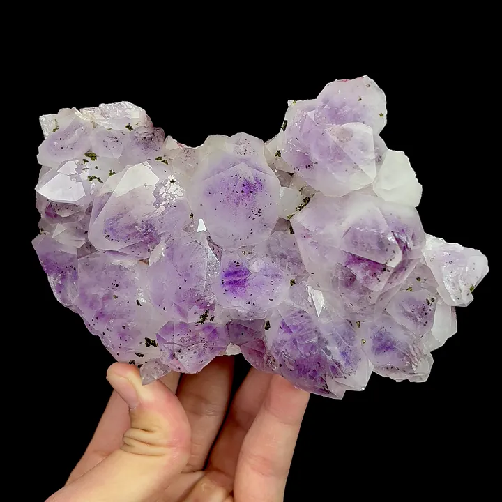 Natural Purple Garden Quartz and Epidote, mineral specimen:Meigu,Sichuan (145*85*40MM) image