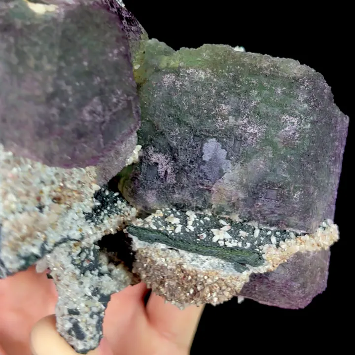 Natural Purple Green Cubic Fluorite, Mineral Specimen:Fujian,China (135*100*80MM) - image 4