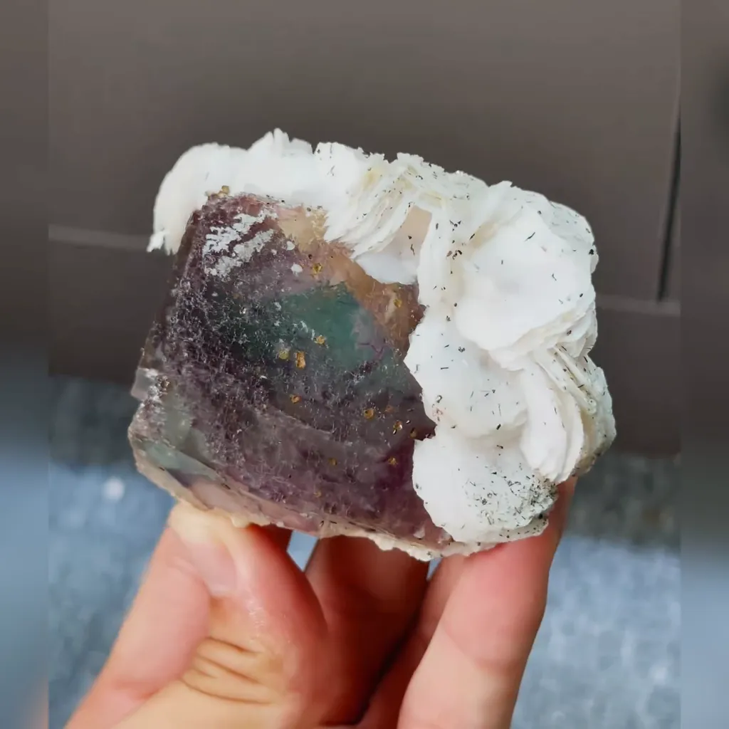 Natural Purple Green Fluorite and Calcite comes from Yaogangxian,Hunan 85*55*45MM - image 3