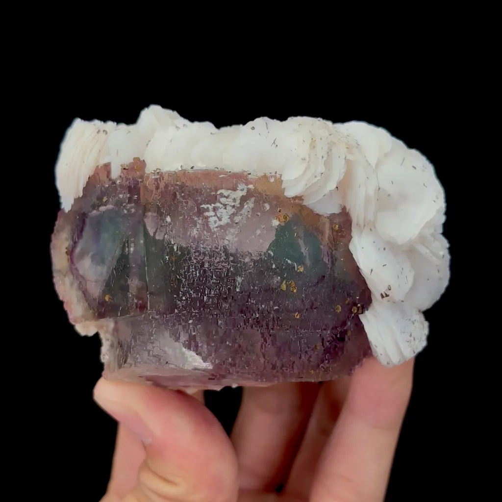 Natural Purple Green Fluorite and Calcite Mineral Specimen,High Quality Specimen,YAO GANG XIAN,HUNAN,CHINA(85*55*45mm) image