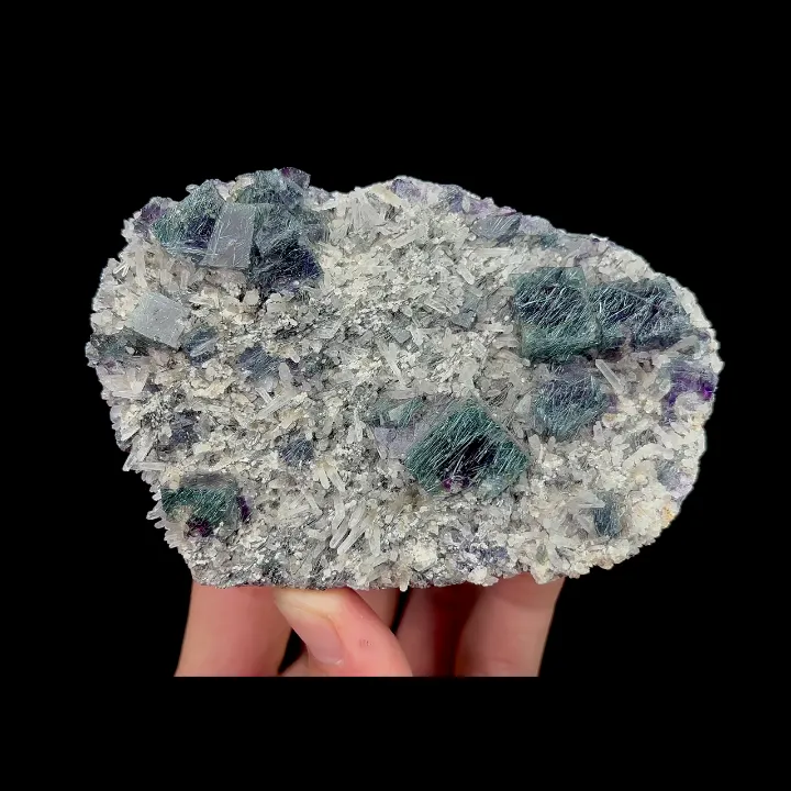 Natural Purple Green Fluorite,Cube Mineral Specimen:YINDU,China (110*30*75mm) image