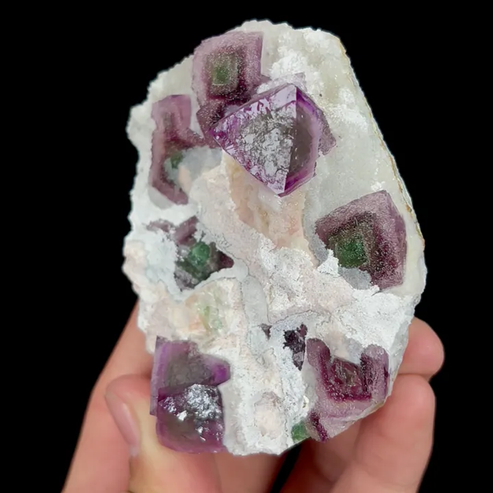 Natural Purple Green Octahedral Fluorite Mineral Specimen,High Quality Specimen,FUJIAN,CHINA(76*59*32mm) - image 2