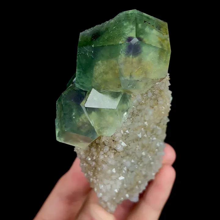 Natural Purple Green Phantom Fluorite, Mineral Specimen: Inner Mongolia,China (55*110*35MM) image