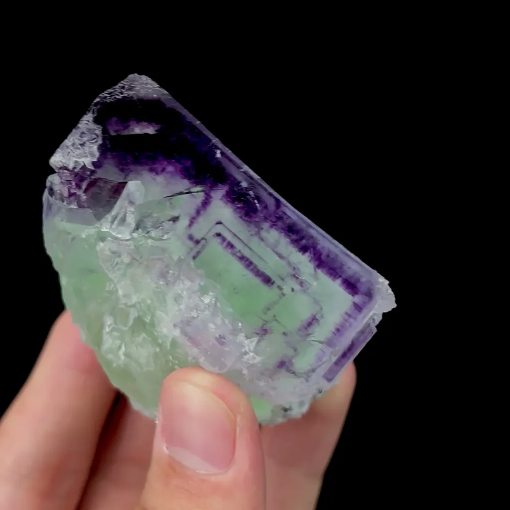 Natural Purple Green Phantom Fluorite Mineral Specimen,High Quality Specimen,YAO GANG XIAN,HUNAN,CHINA(40*55*45mm) - image 3