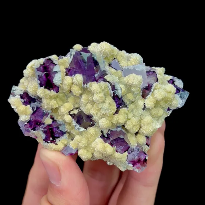 Natural Purple Green Phantom Fluorite,Granulate Mineral Specimen:YINDU (70*25*45mm) image
