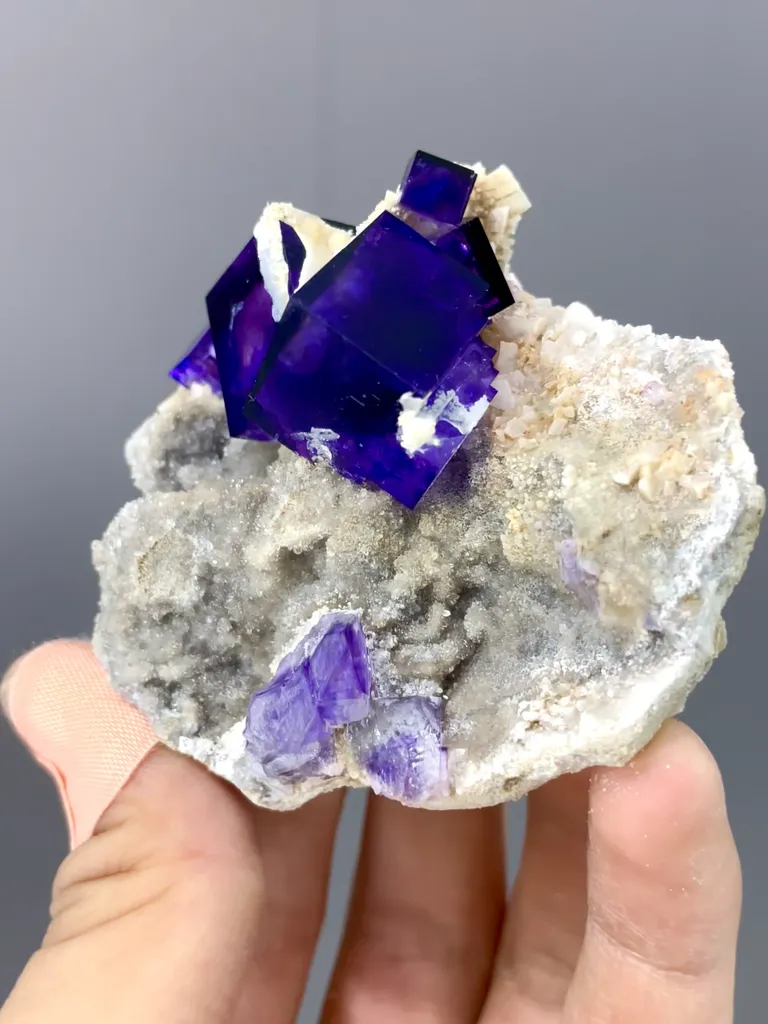 Natural Purple Matrix Fluorite comes from Xinjiang , China  85*60*45MM - image 2