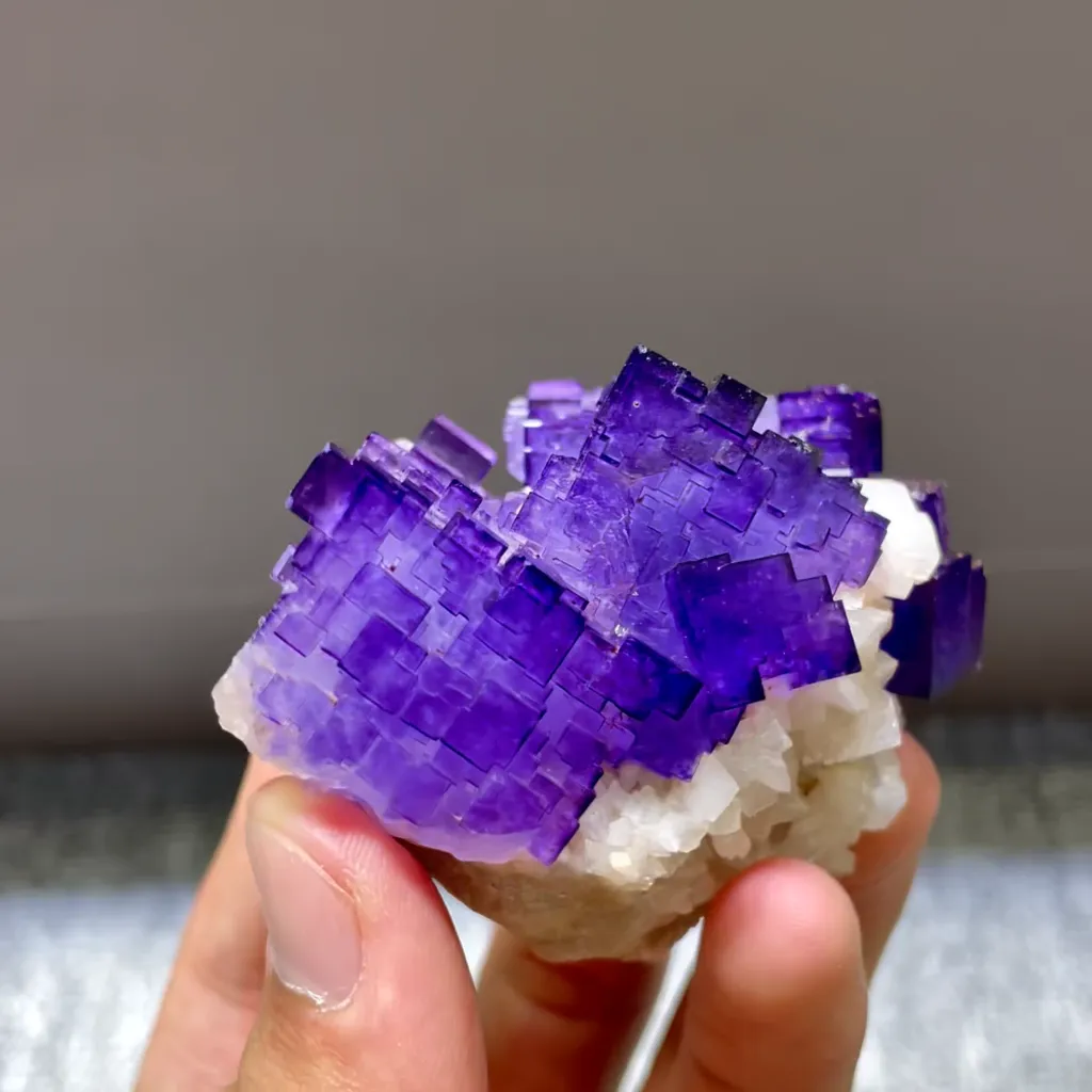 Natural Purple Matrix Fluorite comes from Xinjiang,China 65*50*60MM image
