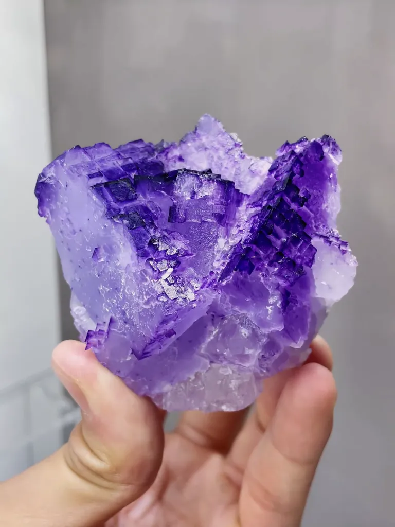 Natural Purple Matrix Fluorite comes from Xinjiang,China 70*55*70MM - image 2