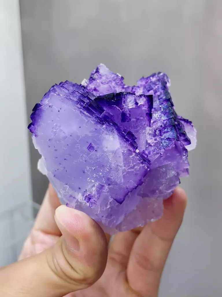 Natural Purple Matrix Fluorite comes from Xinjiang,China 70*55*70MM - image 3