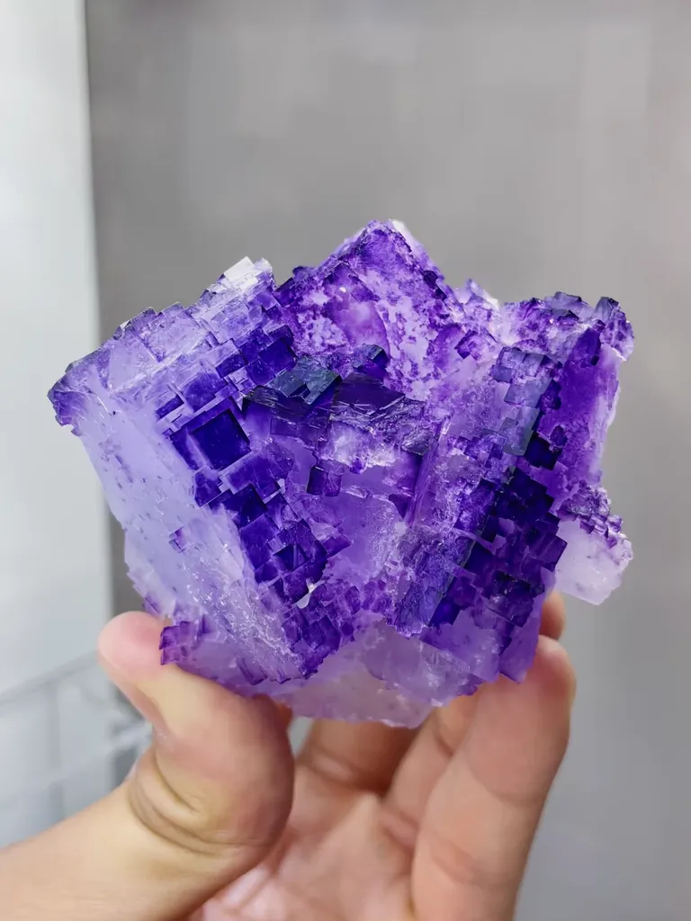 Natural Purple Matrix Fluorite comes from Xinjiang,China 70*55*70MM image