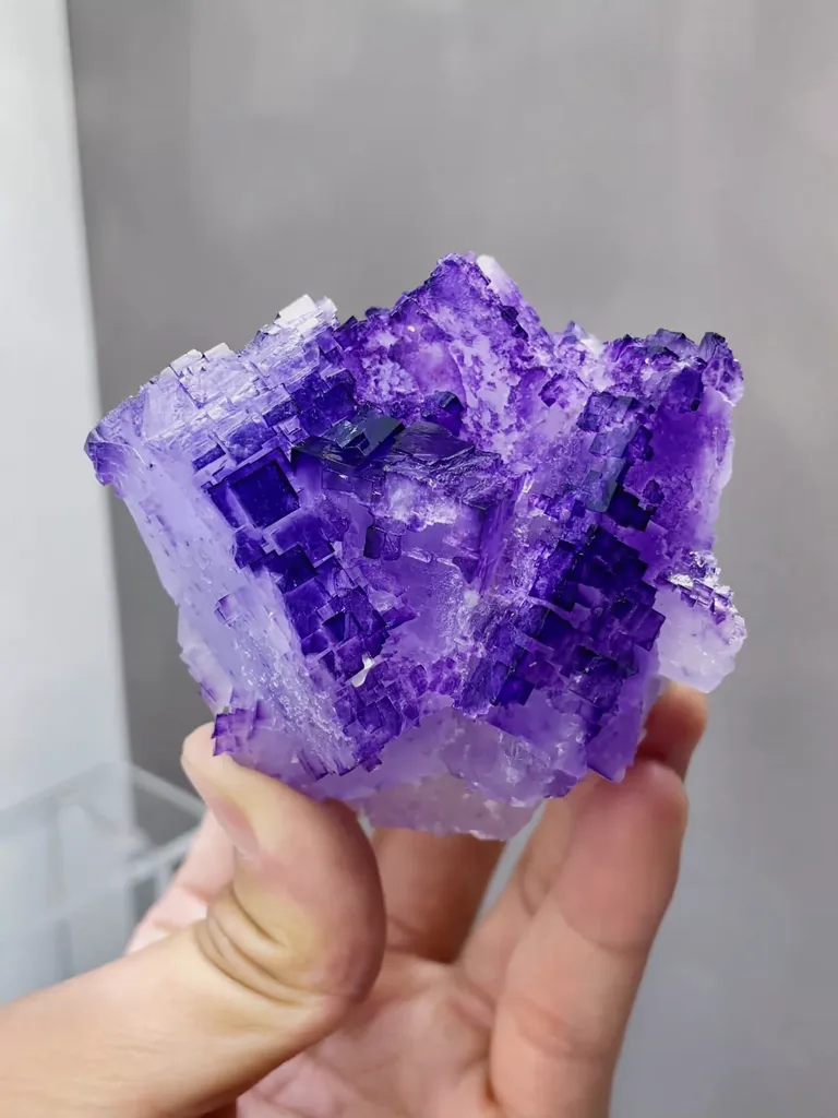 Natural Purple Matrix Fluorite comes from Xinjiang,China 70*55*70MM - image 4