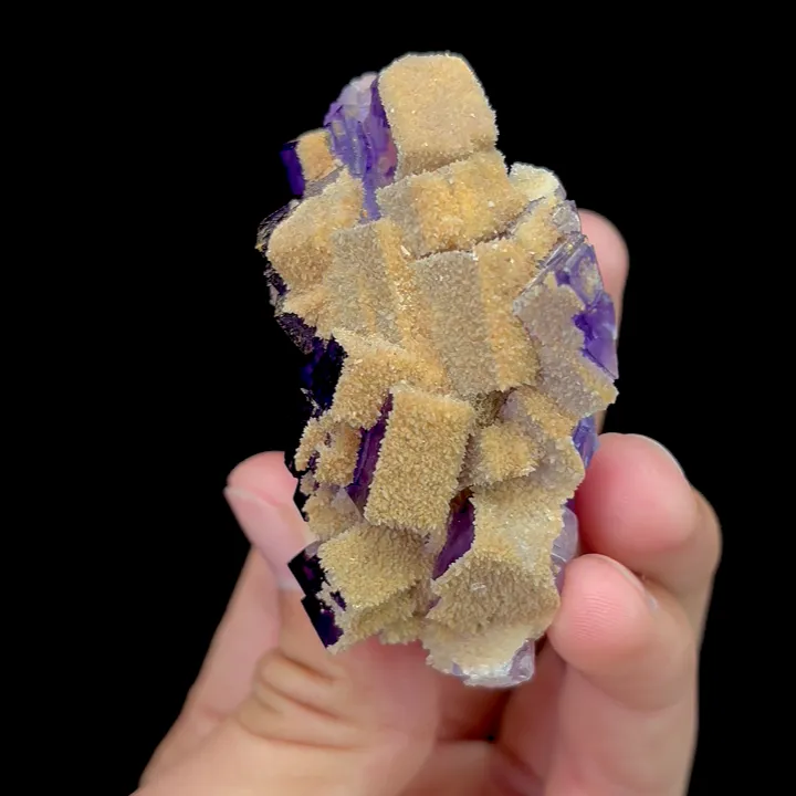 Natural Purple Matrix Fluorite,Ladder Pattern Mineral Specimen:XINJIANG,China (65*35*50mm) - image 3