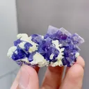 Natural Purple Octahedral Fluorite and Mica coexist comes from Yindu,Inner Mongolia 55*25*35MM - image 3