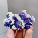 Natural Purple Octahedral Fluorite and Mica coexist comes from Yindu,Inner Mongolia 55*25*35MM - image 4