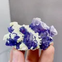 Natural Purple Octahedral Fluorite and Mica coexist comes from Yindu,Inner Mongolia 55*25*35MM - image 1