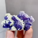Natural Purple Octahedral Fluorite and Mica coexist comes from Yindu,Inner Mongolia 55*25*35MM - image 2