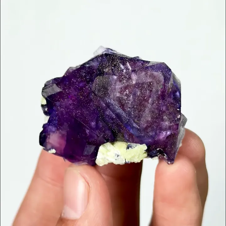 Natural Purple Octahedral Fluorite and Pyrite, Mineral Specimen: Inner Mongolia,China (35*30*20MM) - image 4