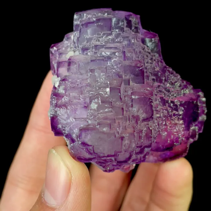 Natural Purple Octahedral Fluorite and Pyrite, Mineral Specimen: Yaogangxian,Hunan (50*45*50MM) - image 3