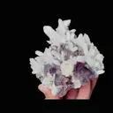 Natural Purple Octahedral Fluorite and Quartz Cluster, Mineral Specimen: Inner Mongolia (130*105*80mm) - image 2