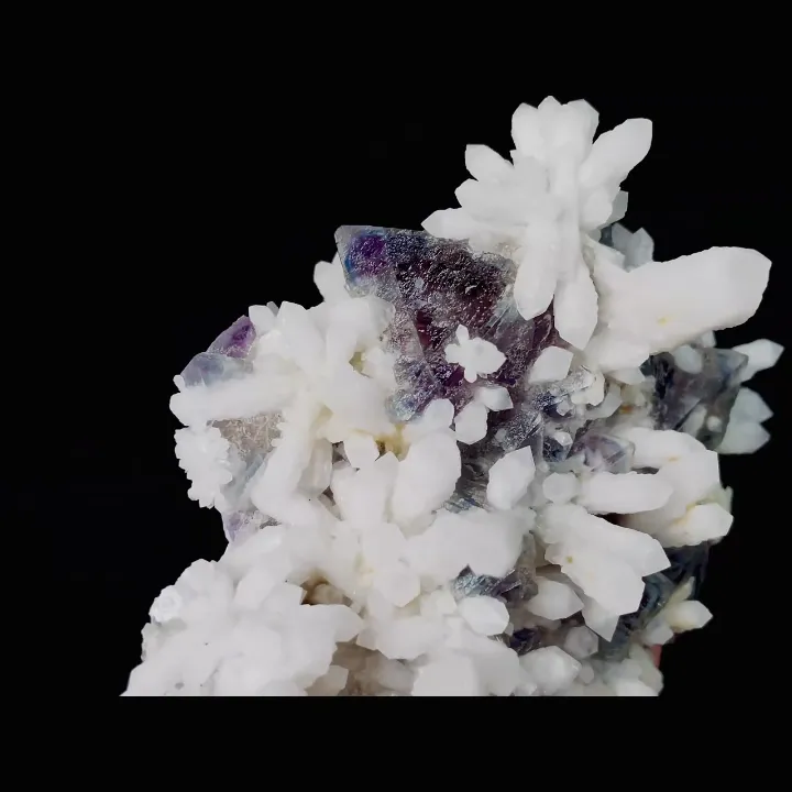 Natural Purple Octahedral Fluorite and Quartz Cluster, Mineral Specimen: Inner Mongolia (130*105*80mm) - image 4