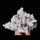 Natural Purple Octahedral Fluorite and Quartz Cluster, Mineral Specimen: Inner Mongolia (130*105*80mm) - image 6