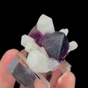 Natural Purple Octahedral Fluorite and Quartz Cluster, Mineral Specimen: Inner Mongolia,China (40*25*25MM) - image 2