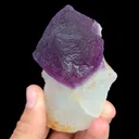 Natural Purple Octahedral Fluorite and Quartz, Mineral Specimen:Inner Mongolia,China (55*85*40MM) - image 4