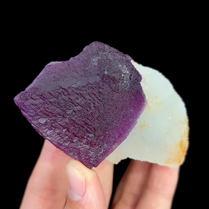 Natural Purple Octahedral Fluorite and Quartz, Mineral Specimen:Inner Mongolia,China (55*85*40MM) - image 3
