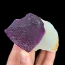Natural Purple Octahedral Fluorite and Quartz, Mineral Specimen:Inner Mongolia,China (55*85*40MM) - image 3