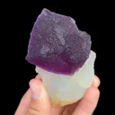 Natural Purple Octahedral Fluorite and Quartz, Mineral Specimen:Inner Mongolia,China (55*85*40MM) - image 5