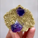 Natural Purple Octahedral Fluorite and Siderite, Mineral Specimen: Inner Mongolia,China (60*50*20MM) - image 6