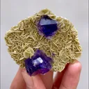 Natural Purple Octahedral Fluorite and Siderite, Mineral Specimen: Inner Mongolia,China (60*50*20MM) - image 2