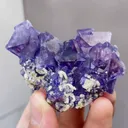 Natural Purple Octahedral Fluorite coexists with Mica comes from Yindu,Inner Mongolia 65*25*50MM - image 1