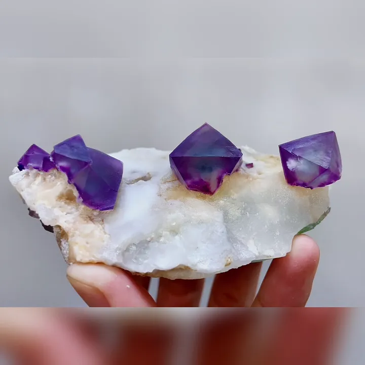 Natural Purple Octahedral Fluorite comes from Dean,Jiangxi 95*55*40MM image