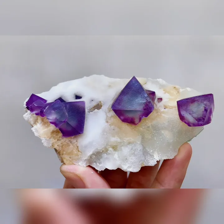 Natural Purple Octahedral Fluorite comes from Dean,Jiangxi 95*55*40MM - image 4