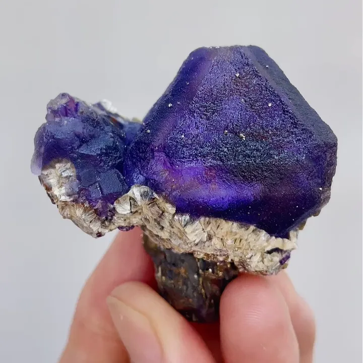 Natural Purple Octahedral Fluorite comes from Inner Mongolia,China 50*50*30MM image
